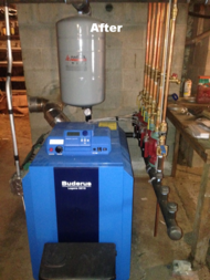 New Buderus high-efficiency boiler installation in Milford NH - after