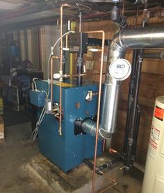 Residential boiler installation with copper piping in NH