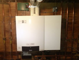 Wall-mounted boiler system installation - after
